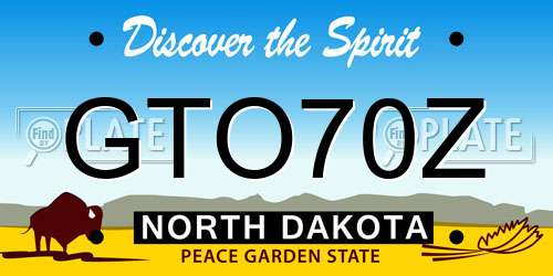 GTO70Z North Dakota License Plate
