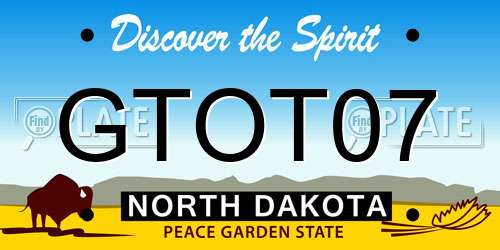 GTOT07 North Dakota License Plate