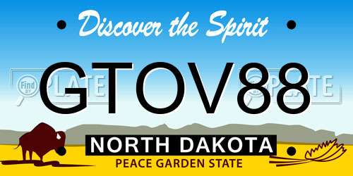 GTOV88 North Dakota License Plate