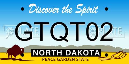 GTQT02 North Dakota License Plate