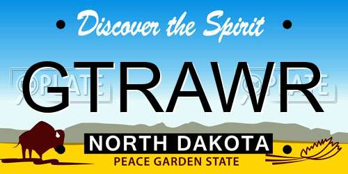 GTRAWR North Dakota License Plate