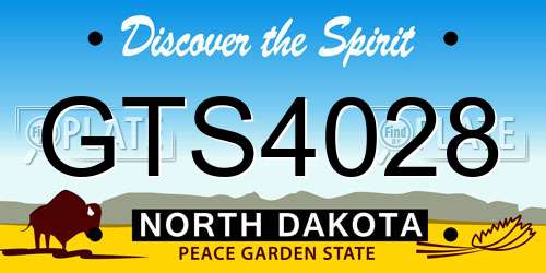 GTS4028 North Dakota License Plate