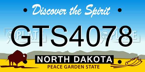 GTS4078 North Dakota License Plate