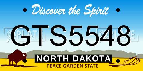 GTS5548 North Dakota License Plate