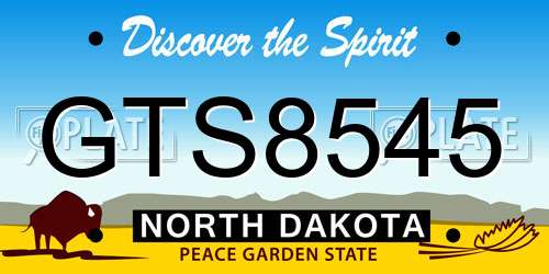 GTS8545 North Dakota License Plate