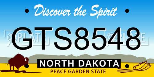 GTS8548 North Dakota License Plate
