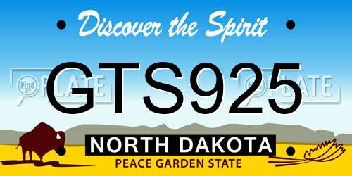 GTS925 North Dakota License Plate