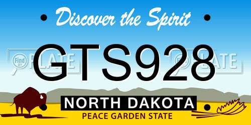 GTS928 North Dakota License Plate