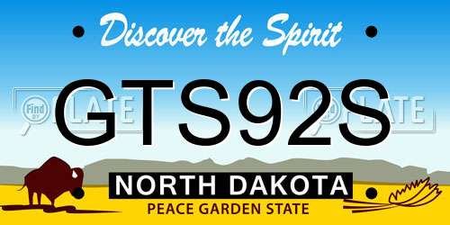 GTS92S North Dakota License Plate