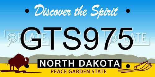 GTS975 North Dakota License Plate