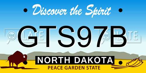 GTS97B North Dakota License Plate