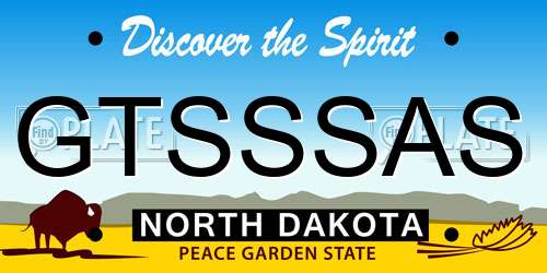 GTSSSAS North Dakota License Plate