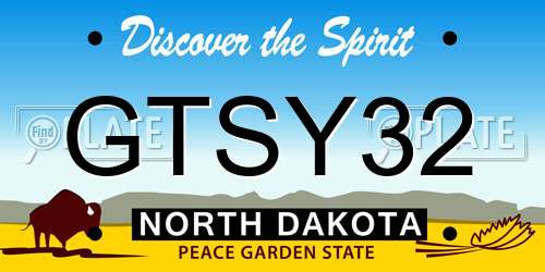 GTSY32 North Dakota License Plate