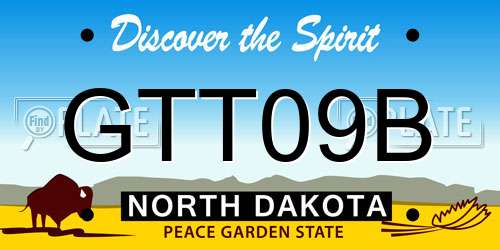 GTT09B North Dakota License Plate