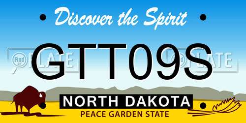 GTT09S North Dakota License Plate