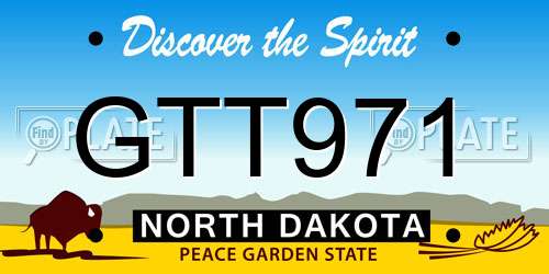 GTT971 North Dakota License Plate