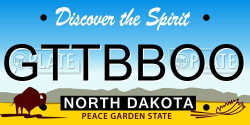 GTTBBOO North Dakota License Plate