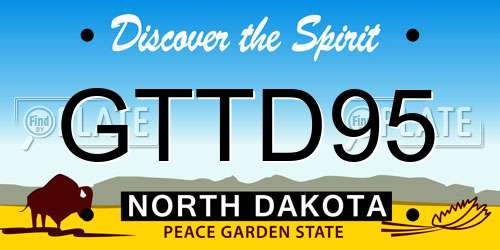 GTTD95 North Dakota License Plate