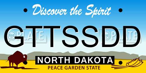GTTSSDD North Dakota License Plate