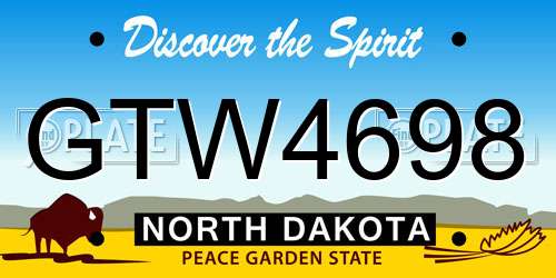 GTW4698 North Dakota License Plate