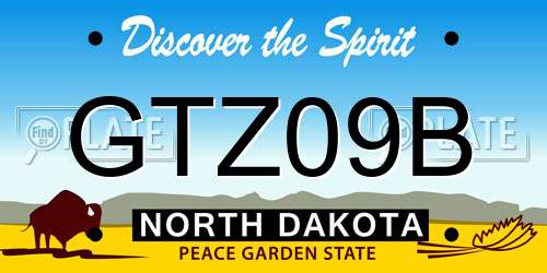 GTZ09B North Dakota License Plate