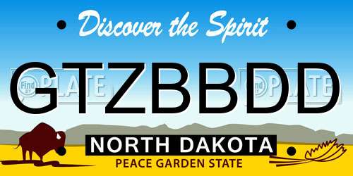 GTZBBDD North Dakota License Plate