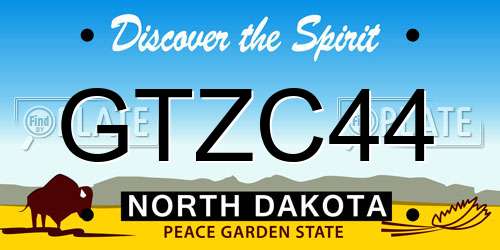GTZC44 North Dakota License Plate