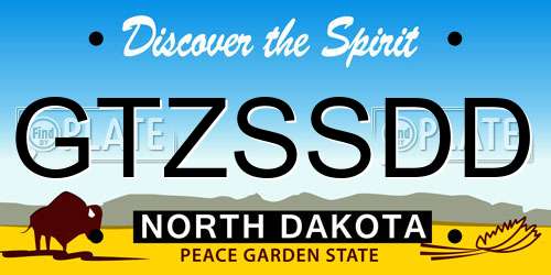 GTZSSDD North Dakota License Plate