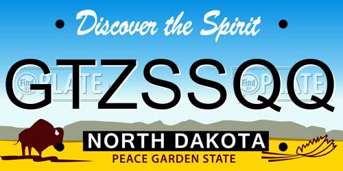 GTZSSQQ North Dakota License Plate