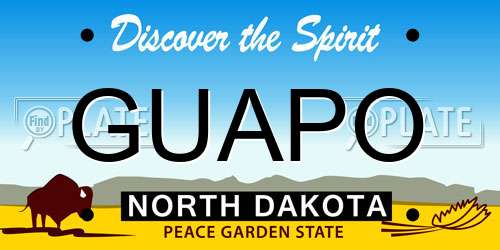 GUAPO North Dakota License Plate