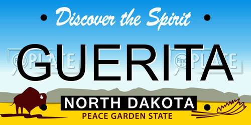 GUERITA North Dakota License Plate