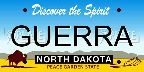 GUERRA North Dakota License Plate