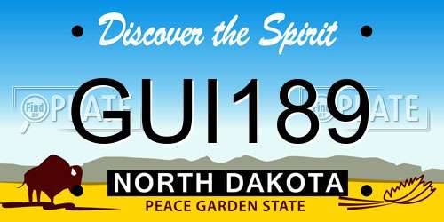 GUI189 North Dakota License Plate