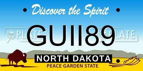 GUII89 North Dakota License Plate