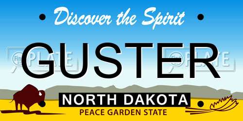 GUSTER North Dakota License Plate