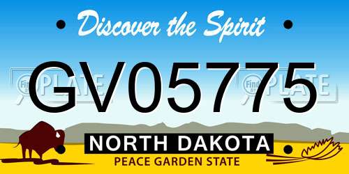 GV05775 North Dakota License Plate