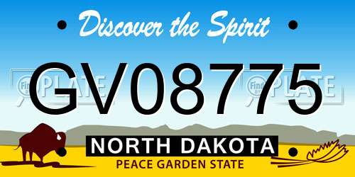 GV08775 North Dakota License Plate