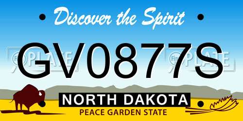 GV0877S North Dakota License Plate