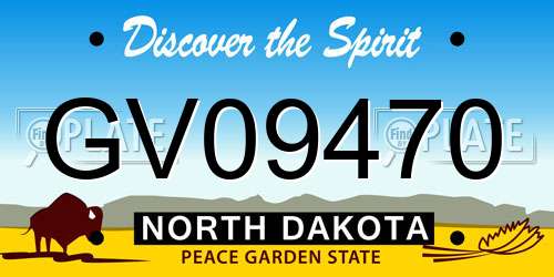 GV09470 North Dakota License Plate