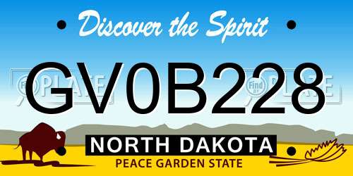 GV0B228 North Dakota License Plate