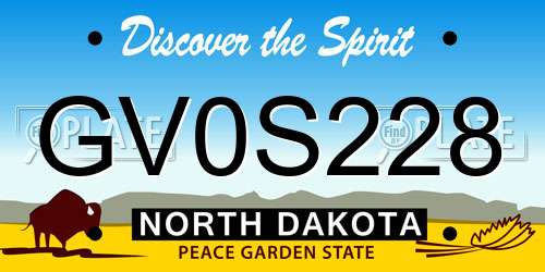GV0S228 North Dakota License Plate