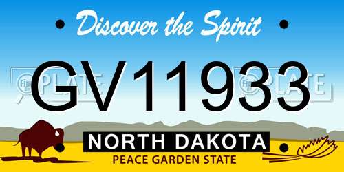 GV11933 North Dakota License Plate