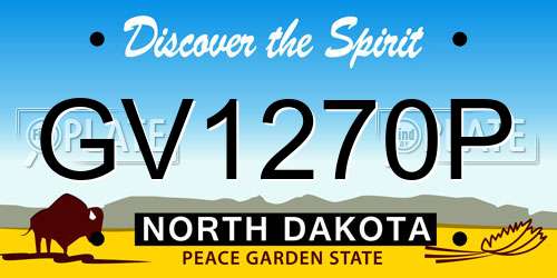 GV1270P North Dakota License Plate