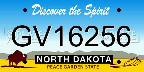 GV16256 North Dakota License Plate