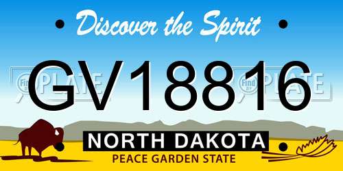 GV18816 North Dakota License Plate