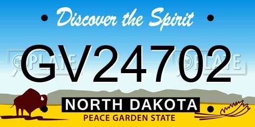GV24702 North Dakota License Plate