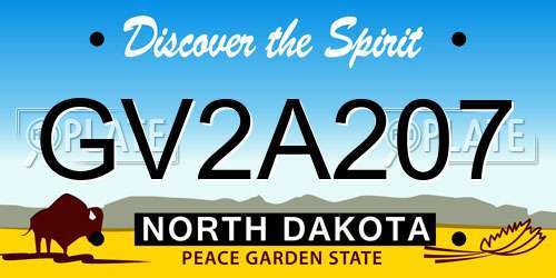 GV2A207 North Dakota License Plate