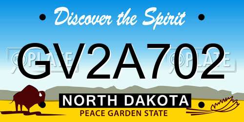GV2A702 North Dakota License Plate