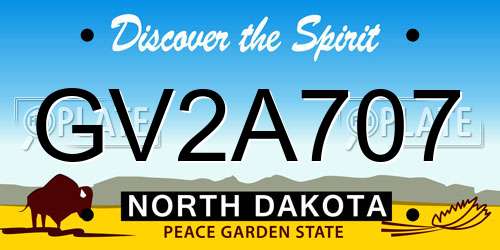 GV2A707 North Dakota License Plate