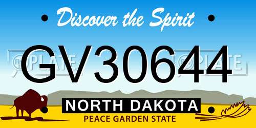 GV30644 North Dakota License Plate